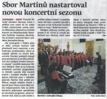 Sbor Martinů nastartoval novou koncertní sezonu