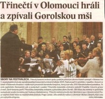 Třinečtí v Olomouci hráli a zpívali Gorolskou mši