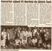 Koncertní zájezd PS Martinů do jižních Čech